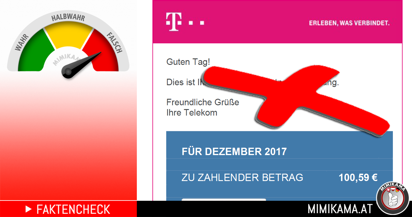 Warnung: Gefälschte Telekom Rechnung Dezember 2017
