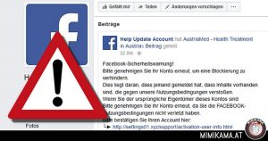 Falsche Sicherheitswarnung auf Facebook