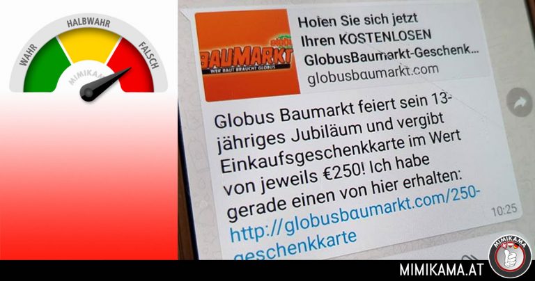 Warnung: Falscher “Globus-Baumarkt” Gutschein via WhatsApp in Umlauf
