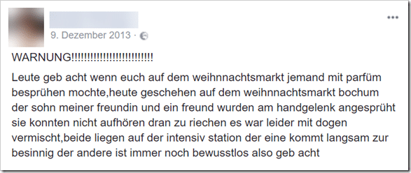 Screenshot der Falschmeldung