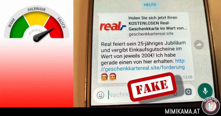 Warnung: Falscher “REAL” Gutschein via WhatsApp in Umlauf