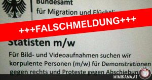 Falschmeldung: Bundesamt (BAMF) sucht Statisten