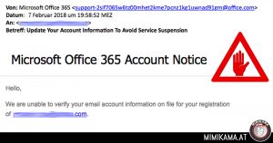 Achtung: Gefälschte Office-365-Mails im Umlauf