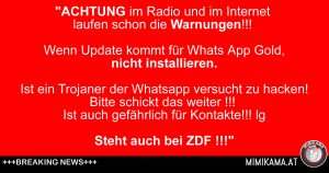 WhatsApp GOLD-Update Warnung!