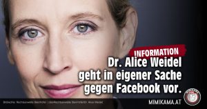 Dr. Alice Weidel klagt gegen Facebook