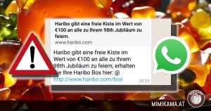 WhatsApp-Falle: Haribo verschenkt eine “freie Kiste”?
