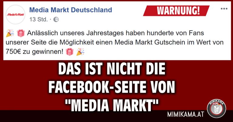 Facebook: Falsche “Media Markt Deutschland” Seite lockt Nutzer in eine Falle!