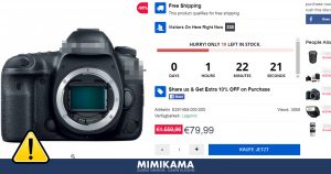 Spiegelreflexkameras von Canon um -95%? Das riecht nach einem Fake… Onlineshop!