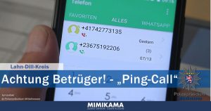 Ping-Call – Polizei warnt vor Betrugsmasche