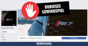 Fake-Gewinnspiel: Hier gibt es keinen Audi RS7 zu gewinnen! (22. Oktober 2018)