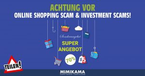 Achtung vor Investment- und Online-Shopping-Betrug!