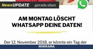 Faktencheck: „Am Montag, 12.11.2018, löscht WhatsApp deine Daten…“