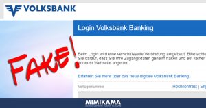 Gefälschte „Volksbank“ Mail täuscht Kunden!