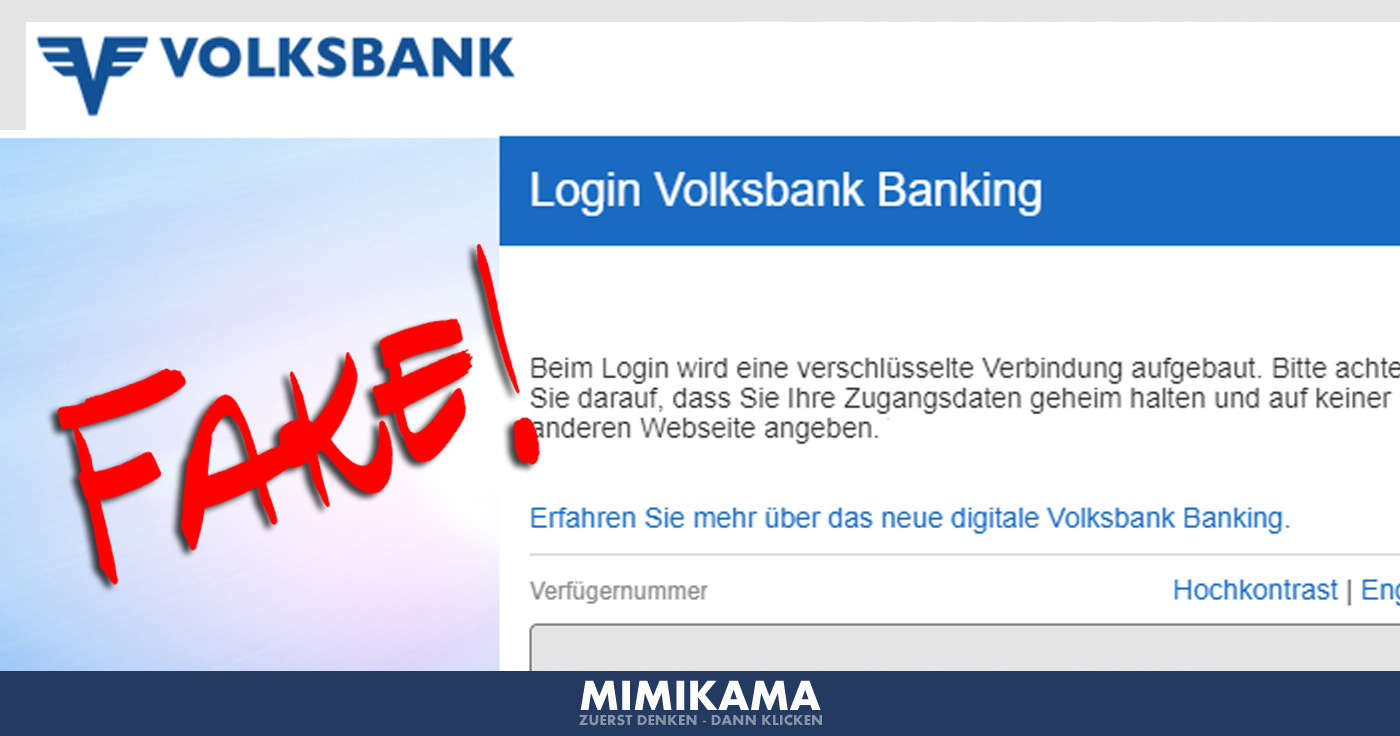 Gefälschte „Volksbank" Mail täuscht Kunden!