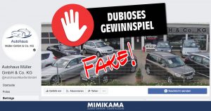 Fake-Gewinnspiel: Autohaus Müller GmbH & Co. KG legt nach