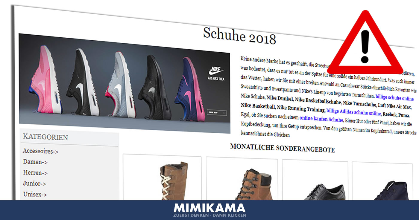 Fake-Shop: Billige Schuhe auf "toniswirtshaus. de"?