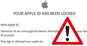 Phishing-Mail von Apple mit PDF-Anhang