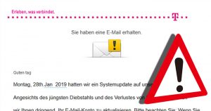 Phishing Mail von Telekom: „Systemupdate auf unseren Servern“