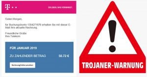 Phishing: Gefälschte Telekom-Rechnung mit Trojaner-Download
