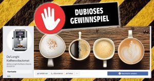 Fake-Gewinnspiel: 10x De’Longhi Kaffeevollautomaten zu gewinnen?