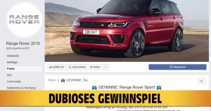 Fake-Gewinnspiel: Wohnwagen oder doch lieber einen nigelnagelneuen Range Rover?