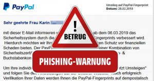 „PayPal-Fingerprint“ Benachrichtigung ist ein Betrug!