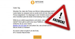 „Bitcoin ist unterwegs!“-Mail führt auf dubiose Plattform