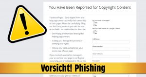 Fake-Mail von Facebook: „Sie wurden fur urheberrechtliche Inhalte gemeldet“