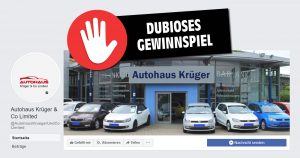 This fake “Autohaus Krüger” doesn’t give away any cars!