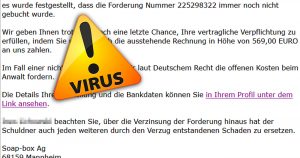 Malware in Mail einer „Soap-Box Ag“
