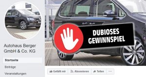 Fake-Gewinnspiel: „Und wieder verlosen wir drei VW Sharan!“