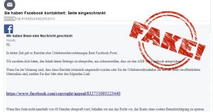 Facebook-Warnung: „Sie wurden für urheberrechtliche Inhalte gemeldet“