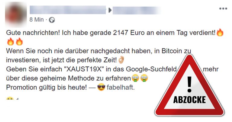 Warnung vor Bitcoin-Spam in Facebook-Gruppen