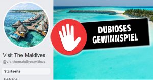 Fake-Gewinnspiel mal auf Englisch: Keine Reise auf die Malediven zu gewinnen!
