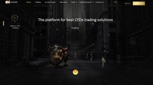 Die Startseite der unseriösen Trading-Plattform FXLeader / Quelle: Watchlist Internet
