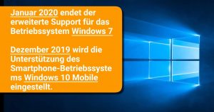 Support for Windows 7 ends at the beginning of 2020!