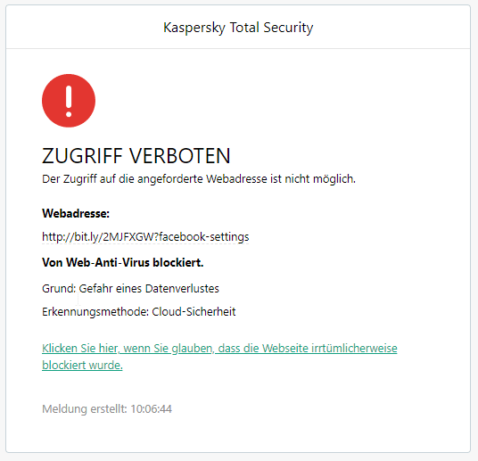 Screenshot: Mimikama / Kaspersky Lab
