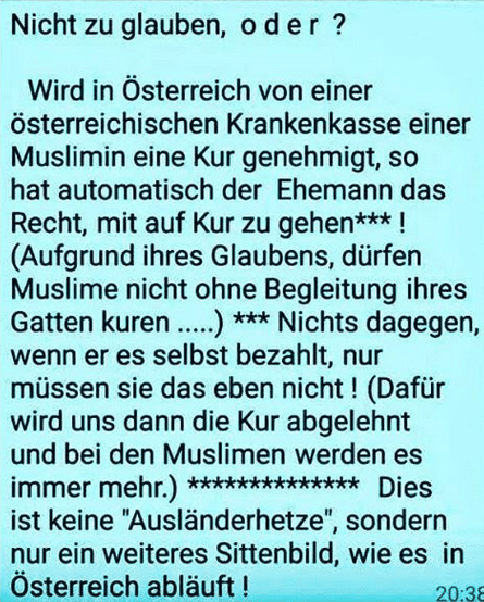 Die Sache mit der österreichischen Krankenkasse und der Kurbewilligung für Muslima – mimikama.org