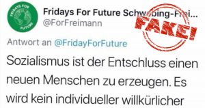 Fake-Tweets: Fridays For Future über Sozialismus und Dieselaggregate