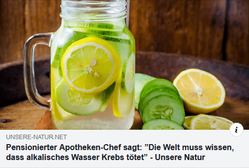 Krebs soll durch alkalisches Wasser "getötet" werden