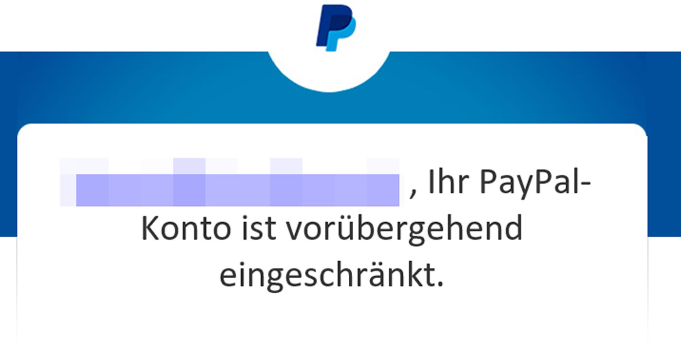 Phishing-Mail im Namen von PayPal unterwegs
