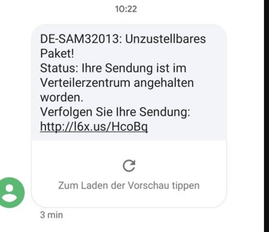 Die betrügerische DHL - SMS zur Paketverfolgung