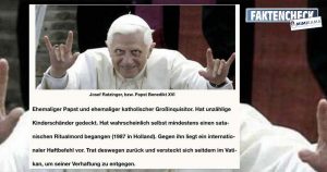 Faktencheck: Angeblicher Haftbefehl gegen Ex-Papst Ratzinger