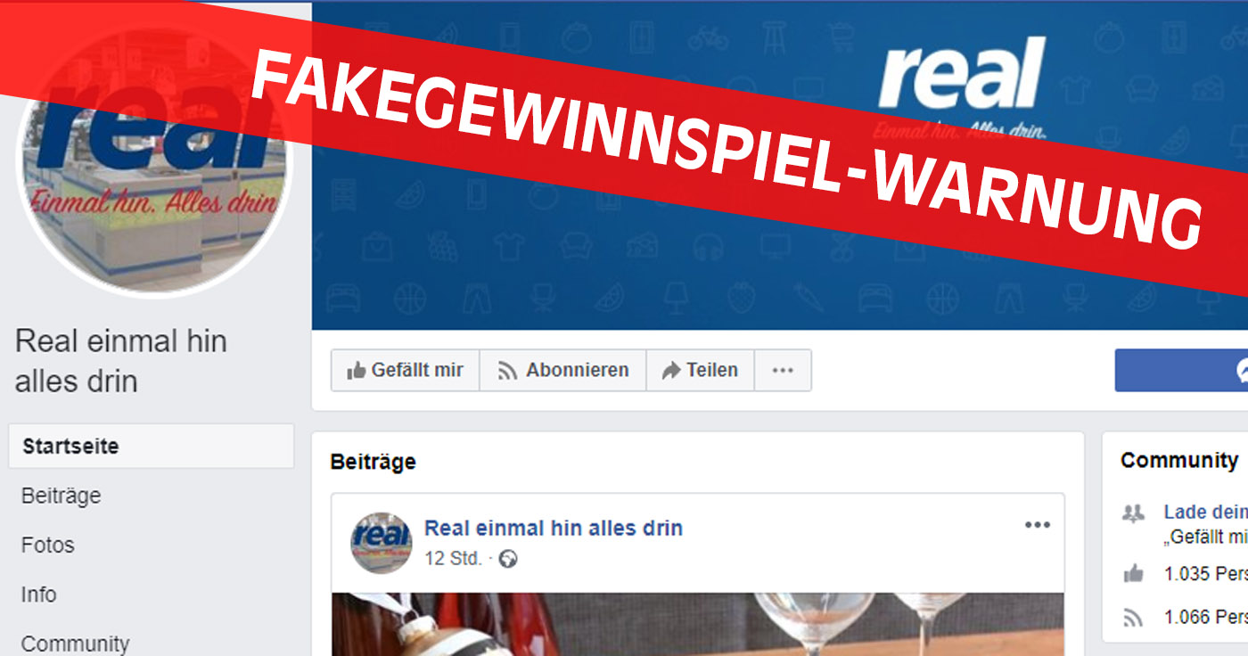 Gefälschte Facebook-Seite verlost im Namen von Real