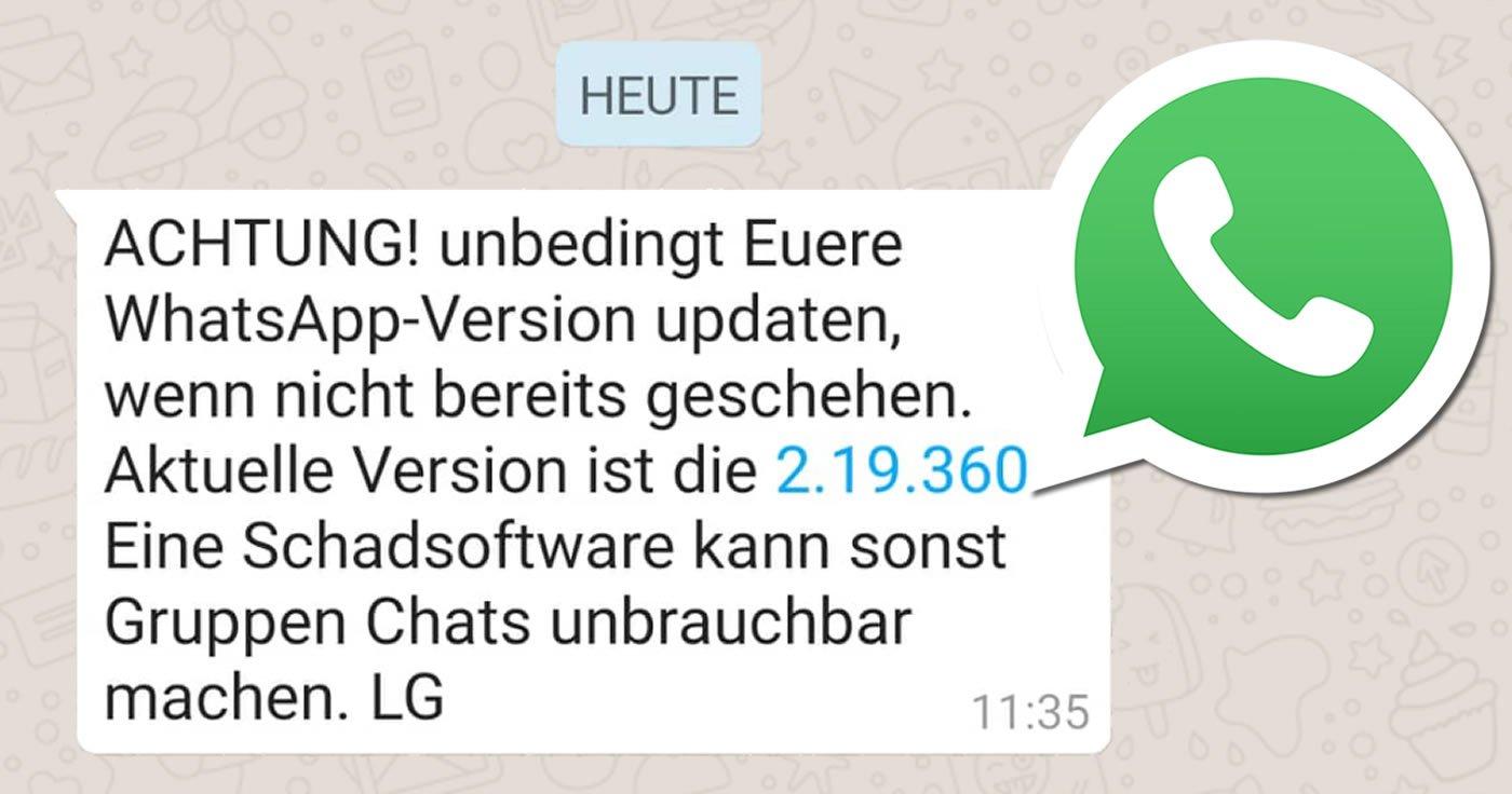 WhatsApp-Nachricht "Schadsoftware kann Gruppen Chats unbrauchbar machen"