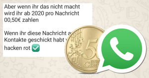 Kosten WhatsApp-Nachrichten ab 2020 nun 0,50 €?