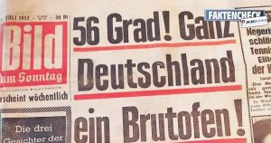 Die BamS von 1957: 56 Grad in Deutschland? (Faktencheck)