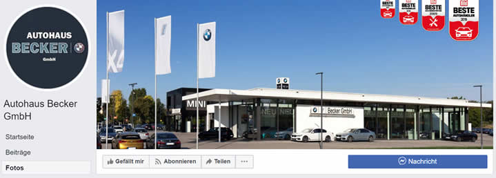Hierbei handelt es sich um eine Fake-Facebookseite des Autohauses Becker GmbH