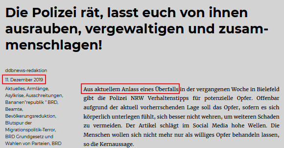 Der vermeintliche Ratschlag der Polizei