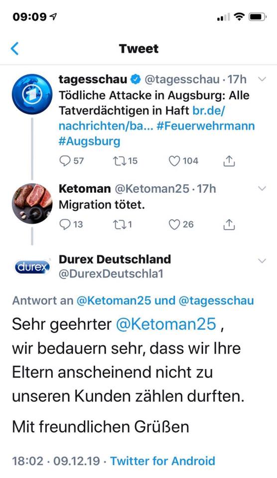 Durex Deutschland Fake-Account